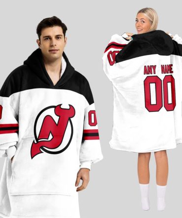 New Jersey Devils Blanket Hoodie Custom Name And Number