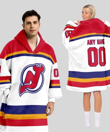 New Jersey Devils Blanket Hoodie Custom Name And Number