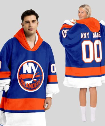 New York Islanders Blanket Hoodie Custom Name And Number