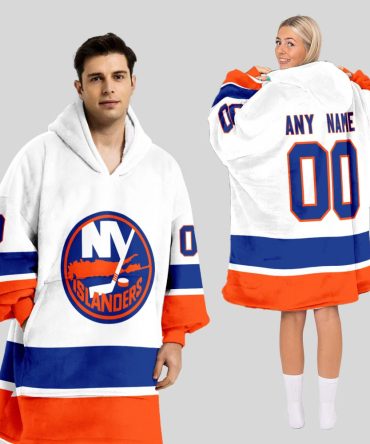 New York Islanders Blanket Hoodie Custom Name And Number
