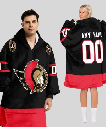 Ottawa Senators Blanket Hoodie Custom Name And Number