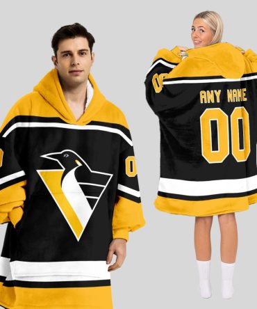 Pittsburgh Penguins Blanket Hoodie Custom Name And Number