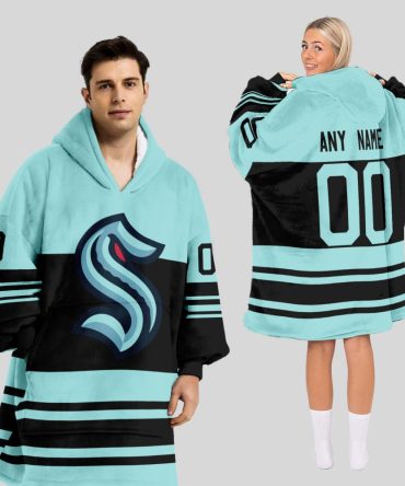 Seattle Kraken Blanket Hoodie Custom Name And Number