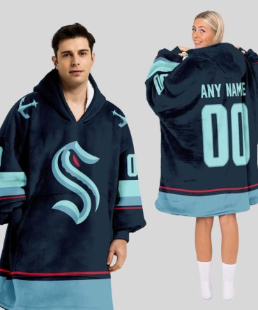 Seattle Kraken Blanket Hoodie Custom Name And Number