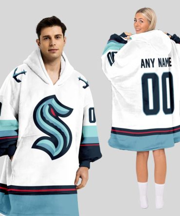 Seattle Kraken Blanket Hoodie Custom Name And Number