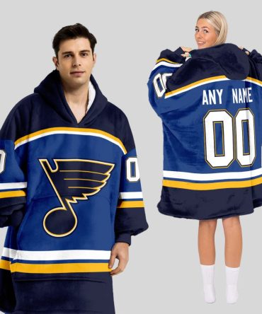 St. Louis Blues Blanket Hoodie Custom Name And Number