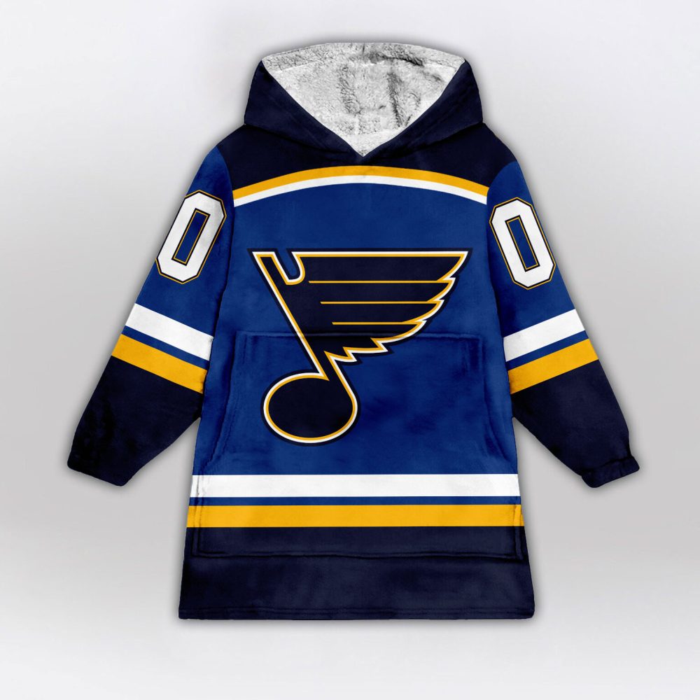 St. Louis Blues Blanket Hoodie Custom Name And Number - Image 2