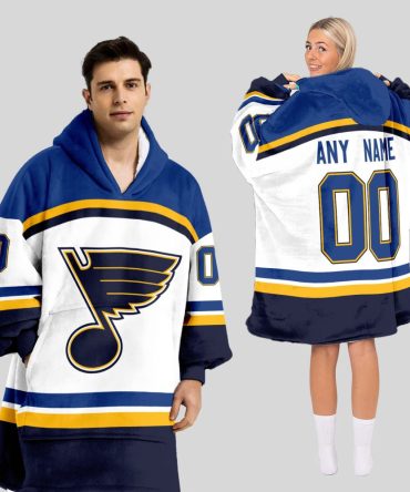 St. Louis Blues Blanket Hoodie Custom Name And Number