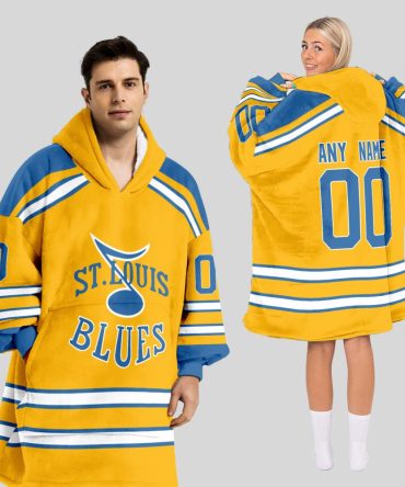 St. Louis Blues Blanket Hoodie Custom Name And Number
