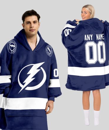 Tampa Bay Lightning Blanket Hoodie Custom Name And Number