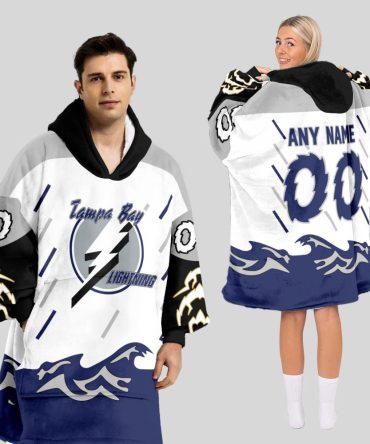 Tampa Bay Lightning Blanket Hoodie Custom Name And Number