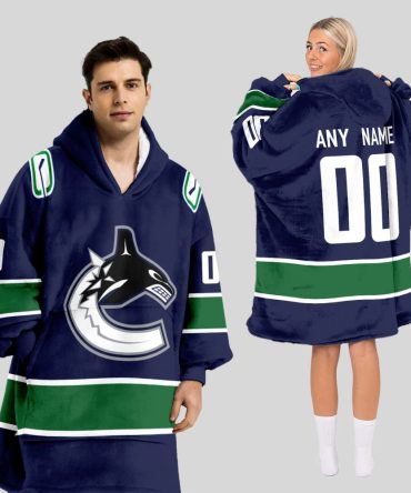 Vancouver Canucks Blanket Hoodie Custom Name And Number