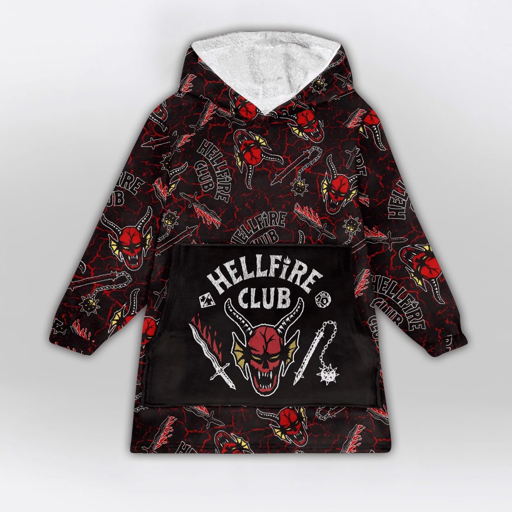 Stranger Hellfire Club Unisex Blanket Hoodie - Image 2