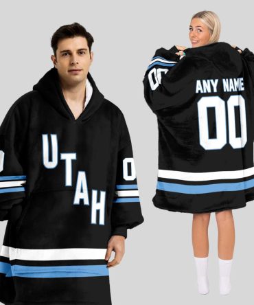 Utah Hockey Blanket Hoodie Custom Name And Number