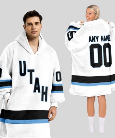 Utah Hockey Blanket Hoodie Custom Name And Number