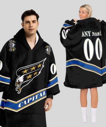 Washington Capitals Blanket Hoodie Custom Name And Number