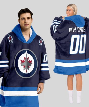 Winnipeg Jets Blanket Hoodie Custom Name And Number