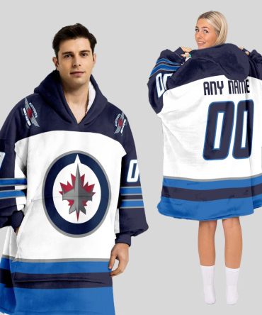 Winnipeg Jets Blanket Hoodie Custom Name And Number