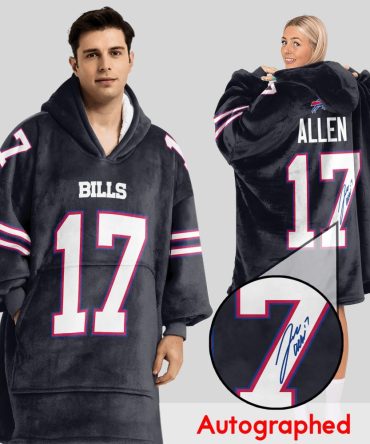 Autographed J.A 17 Buffalo Football Unisex Blanket Hoodie