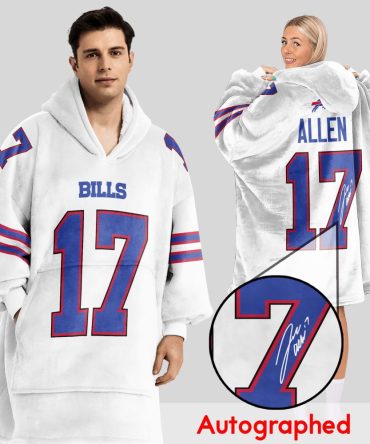 Autographed J.A 17 Buffalo Football Unisex Blanket Hoodie