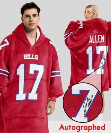 Autographed J.A 17 Buffalo Football Unisex Blanket Hoodie