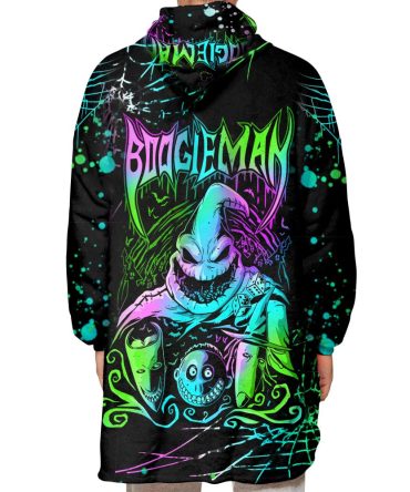 Boogieman Neon Glow Hoodie Blanket - Spooky & Cozy Wearable Art