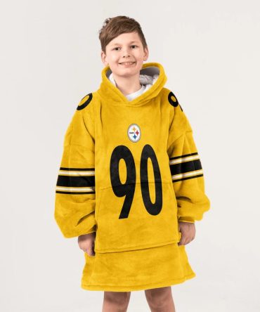 Autographed T.J.W 90 Pittsburgh Football Unisex Blanket Hoodie