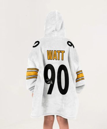 Autographed T.J.W 90 Pittsburgh Football Unisex Blanket Hoodie