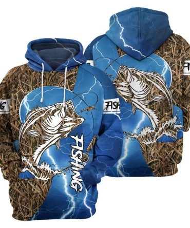 Fishing T-Shirt Fishing Bass Fish Fishing Blue Grass T-Shirt Fishing Hoodie