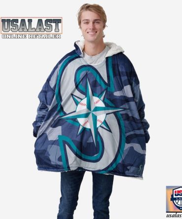 Seattle Mariners Camouflage Blanket Hoodie Hoodie Blanket