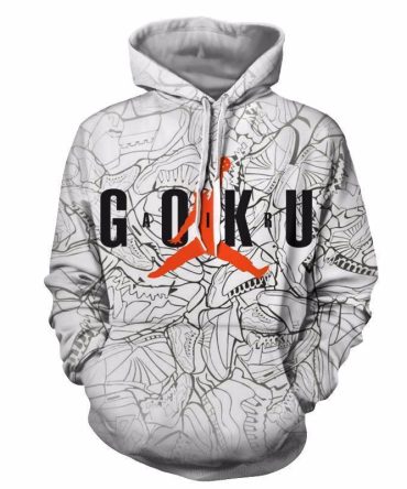 Dragon Ball Z Hoodie Goku Gesture Shoes White Orange Dragon Ball Hoodie