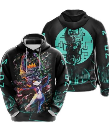 The Legend Of Zelda Hoodie Princess Midna Graphic T-Shirt Black Green Unisex