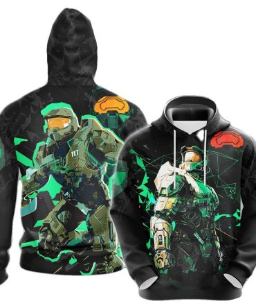 Halo Hoodie Halo Infinite Masterchief Graphic T-Shirt Black Unisex