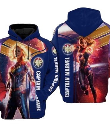 Captain Marvel Hoodie Captain Marvel Powerful Hoodie Colorful Unisex