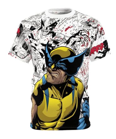 Wolverine T-Shirt Mv Vintage Wolverine Comic Pattern T-Shirt White Unisex