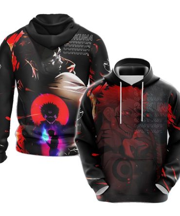 Jujutsu Kaisen Hoodie Sukuna Villain Monster T-Shirt Black Red Unisex