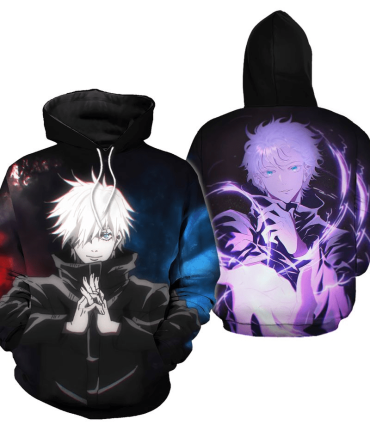 Jujutsu Kaisen Hoodie Gojo Satoru Strongest Sorcerer Graphic Hoodie Black Unisex