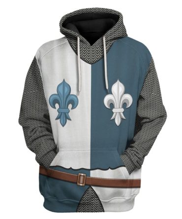Historical Hoodie French Knight Armor Costume 3D Hoodie Adult