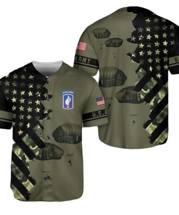 U.S. Army Airborne Baseball Jersey – Patriotic Stars & Stripes Design, Perfect Gift For Veterans & Military Fans