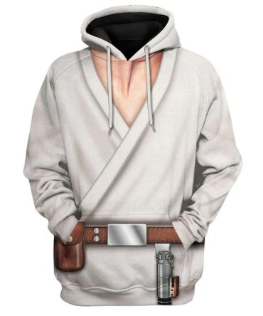 Sw Hoodie Luke Skywalker Costume Sw Cosplay Hoodie White Unisex Adults