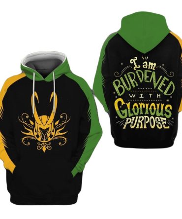 Loki Hoodie I Am Burderned With Glorious Purpose Hoodie Yellow Green Unisex