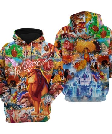 Lk Hoodie Dn Lk Magical Glitter Castle Pattern Hoodie Colorful Unisex