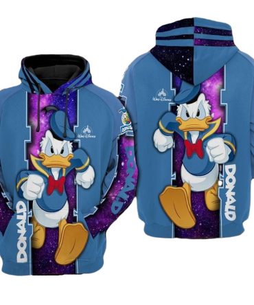 Dn Donald Hoodie Angry Donald Ducl Galaxy Hoodie Blue Purple Unisex