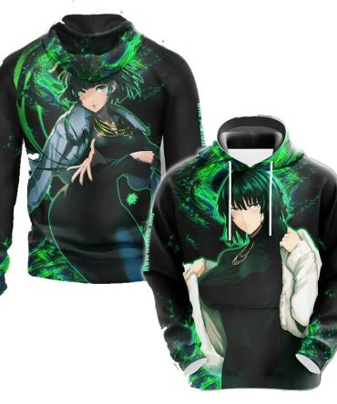 One Punch Man Hoodie Fubuki Hero Blizzard Of Hell T-Shirt Black Green Unisex
