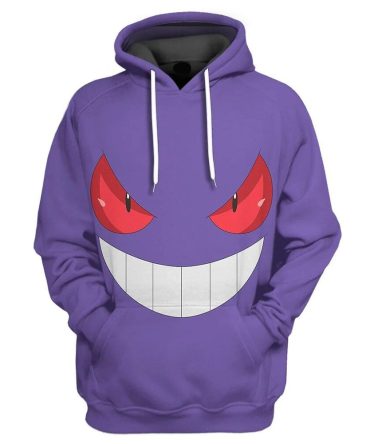 Pokemon Hoodie Gengar Pokemon Cosplay Hoodie Purple Unisex Adults New Release