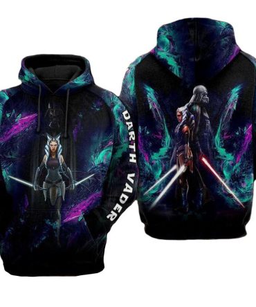 Star Wars Hoodie Ahsoka Tano And Darth Vader Hoodie Black Green Unisex