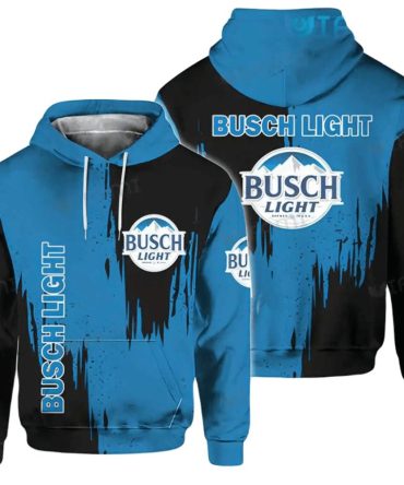 Busch Light Hoodie Busch Light Beer Torn Pattern Hoodie Black Blue Unisex