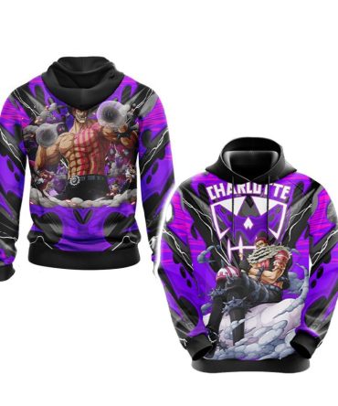 One Piece Hoodie One Piece Charlotte Katakuri Graphic Hoodie Black Purple Unisex