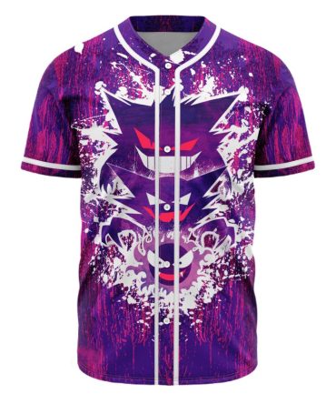 Vibrant Purple Ghost-Themed Baseball Jersey – Unisex Sportswear With Bold Design