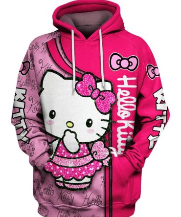 Hello Kitty Hoodie Hello Kitty Twinkle Pattern Dress Hoodie Pink Unisex